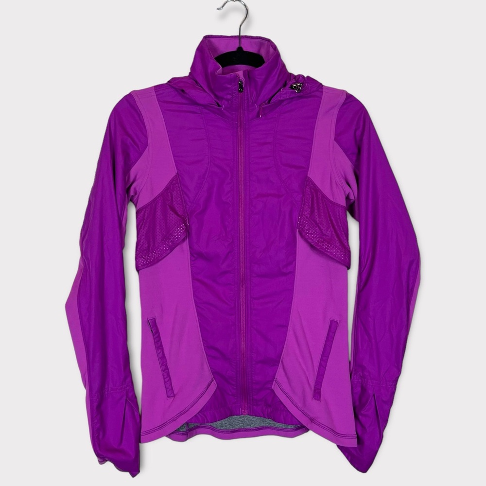 Lululemon Kanto Catch Me Run Jacket Ultra Violet Hood Full Zip 4 Running